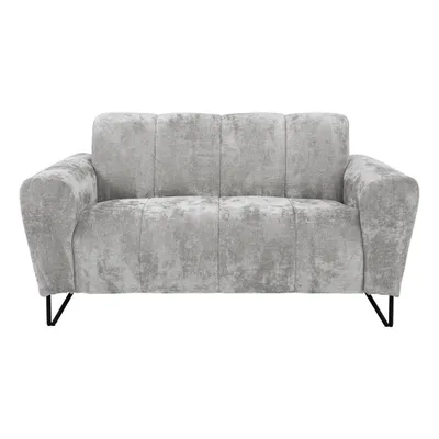Produktbild von Sofa VOLARE - 2-Sitzer Couch - Moderner Polstersofa - Chenille Vega in Hellgrau, dekorative schwarze Metallbeine