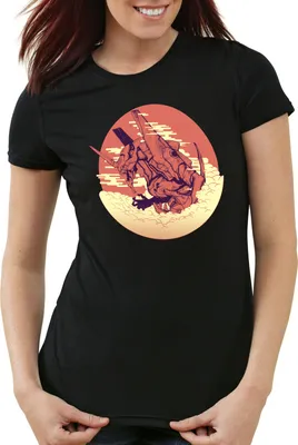 Produktbild von style3 Mecha Morgen Damen T-Shirt neo tokyo3 evangelion, Farbe:Schwarz, Größe:XS