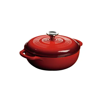Produktbild von Emaillierter Topf aus Gusseisen - rot 2,8 l / Lodge