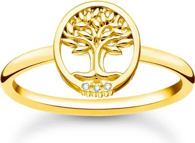 Produktbild von Thomas Sabo TR2375-414-14 Damenring Lebensbaum mit Steinen Goldfarben, 50/15,9
