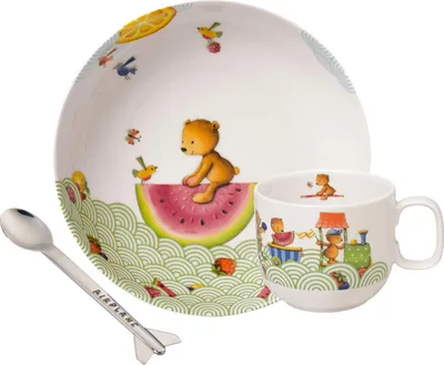 Produktbild von Villeroy & Boch HUNGRY AS A BEAR Kindergeschirr-Set mit Löffel 3-tlg