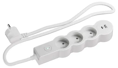 Image de Multiprise 3 prises avec interrupteur et 1 USB-A + 1 USB-C, 1.5 m blanc LEGRAND