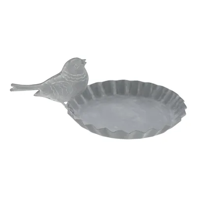 Produktbild von Vogeltränke Metall Ø 12 cm Vogelbad Vogel Wasserschale Bad Tiertränke Wasserstelle Wasserspender Vogelbecken