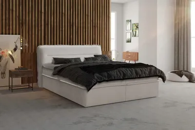 Produktbild von Boxspringbett, dekoratives Kopfteil, große Ablagefläche, bis zu zwei Bettkästen, elegante Ziernähte, Härtegrad H2-H3, Bett, Kontinentalbett, Hochbett, ideal für jedes Schlafzimmer - Askim 180x200 (Beige)