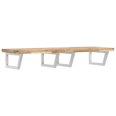 Imagen del producto de Estante de lavabo de pared acero y madera maciza de acacia