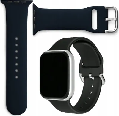 Produktbild von Silikonarmband Für Uhr Ultra 8/7/6/5/4/3/2/Se 49/45/44/42Mm Schwarz