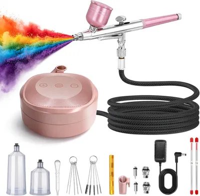 Airbrush-Set mit Kompressor, 3 Düsen, 28-48 PSI, für Nägel & Make-up