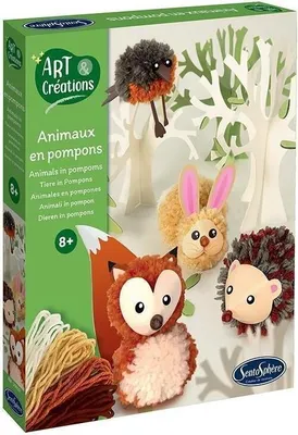 Image de SENTOSPHERE - Set de bricolage animaux à pompons