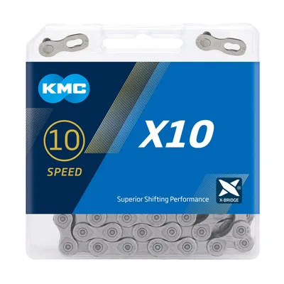 Produktbild von KMC Fahrrad Kette X10 Kompatibilität: 10-fach | SB-Verpackung | grau | 114 Glieder