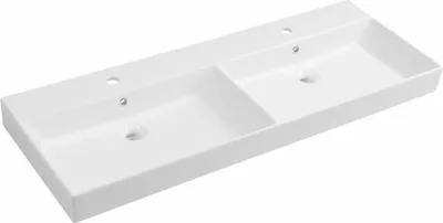 Image de KARE 120 lavabo double en céramique 120x46cm, pour meuble de salle de bains. blanc