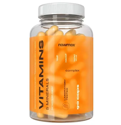 Produktbild von nowmax® Vitamins & Minerals 90 Kapseln – Multivitamin Mineralstoff Komplex
