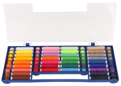 Nähgarn-Set 32 Farben 64 Spulen mit Box