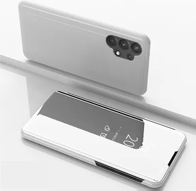 Produktbild von Handyhülle für Samsung Galaxy A32 5G Smart Cover Schutzhülle Clear View Case Silber