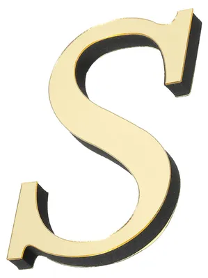 3D Acryl Buchstabe S Spiegelaufkleber, gold, selbstklebend