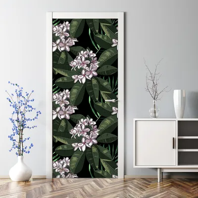 Produktbild von Dekorative Türtapete selbstklebend Klebefolie Türaufkleber Aufkleber Dunkle Blumen 77 x 200 cm