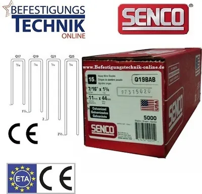 Image de Senco Q6774/63 mm Q25BXBB Agrafes galvanisées Protection incendie ETA SQS55 Eurocode 5 KL-39 5,0M