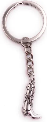 Produktbild von Onwomania Schlüsselanhänger Stiefel Schuh Boot Silber Metall Anhänger Charm
