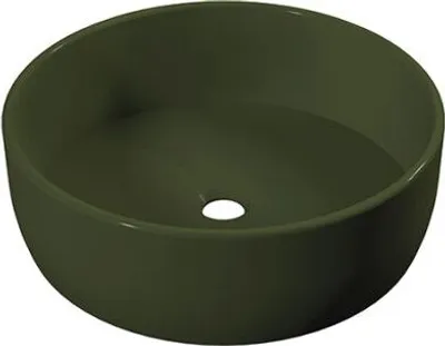 Produktbild von Aufsatzwaschbecken, dunkel-olivengrün, Waschschale, rund, grün, Waschbecken, AVANT, Microtec 37 cm