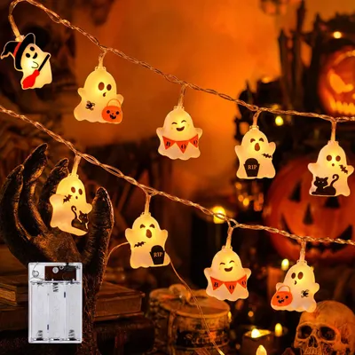 Halloween Geister Lichterkette 3m 20 LED Warmweiß