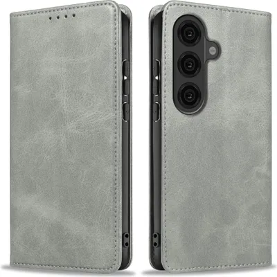 Produktbild von Handyhülle für Samsung Galaxy S26 Kunstleder Flip Cover Hülle Handytasche Case Kartenfach Farbe: Grau