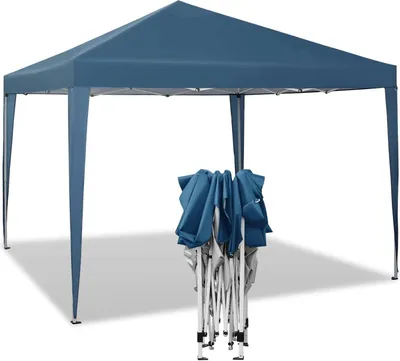 Produktbild von WOLTU Pavillon Pop-Up wasserdichter Faltpavillon Sonnenschutz Event Pavillon Gartenpavillon auf Terrasse Camping Festival Pagodenzelt aus Oxford Metallrahmen 3 x 3 m Blau