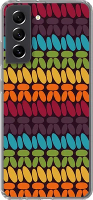 Produktbild von MuchoWow® Handyhülle Schutzhülle Hülle für Telefoonhoesje Samsung Galaxy S21 FE Häkelmuster - Retro - Regenbogen Silikon Softcase Handy Hülle - Mobiltelefonhülle