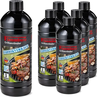 Produktbild von 6 Liter Flüssiger Grillanzünder (1000 ml x 6 Flaschen)