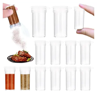 Produktbild von 12 Stück Mini Salz- und Pfefferstreuer für Unterwegs, 5ml Gewürzstreuer Set