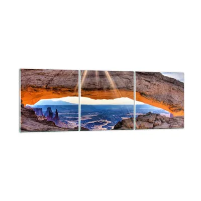 Produktbild von Bilder auf glas - Felsen Ansicht Landschaft - 90x30cm - Glasbilder - Wandbilder - Kunstdruck - zum Aufhängen bereit - Wanddekoration aus Glas - Glas Bilder - Wandbild auf Glas - GCA90x30-0184