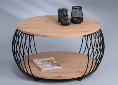 Produktbild von Couchtisch / Sofatisch Peking 2 in Artisaneiche - MDF, Metall
