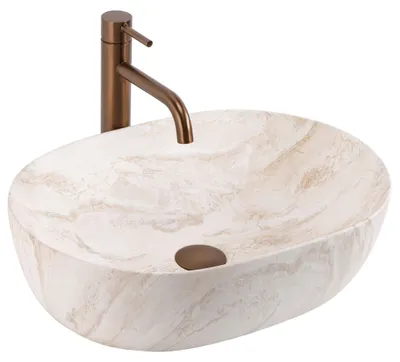 Produktbild von Aufsatzwaschbecken Rea Amelia Kallisto 48 Beige, Imitationsstein
