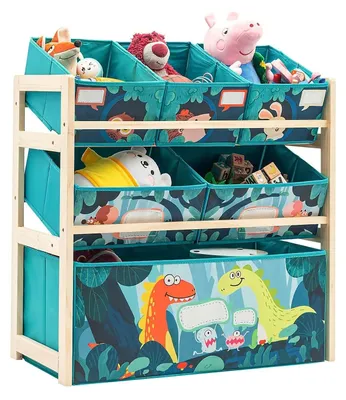 Image de Omgoods - Étagère de rangement pour jouets pour enfants, avec 6 boîtes colorées - Organisateur de jouets