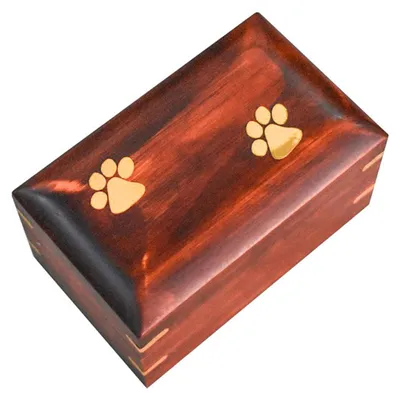 Haustier Urne aus Holz, personalisierbar, für Hund oder Katze