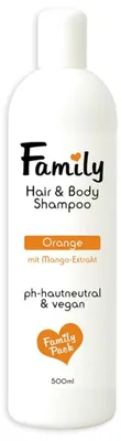 Produktbild von 12x Family Hair&Body Shampoo 500ml Orange Körperpflege Duschgel Haare Wash Bad