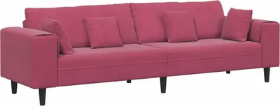 Produktbild von vidaXL Sofa mit Kissen Weinrot 250 x 77 x 76 cm Samt