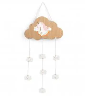 Immagine prodotto di H&H Unicorno Decorazione Appendibile In Legno Con 7 Mollette
