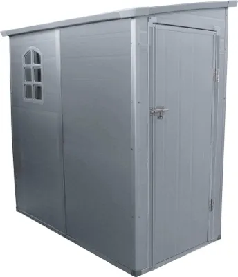 Immagine prodotto di Milani Home - casetta porta attrezzi da giardino in resina, grigio chiaro, 111 x 191 x 194 cm