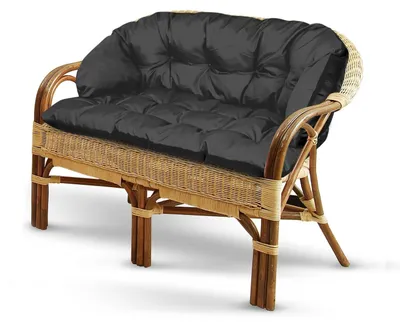 Produktbild von Gartenkissen 190x40 cm für Sofa, Bank, wasserdicht, schwarz