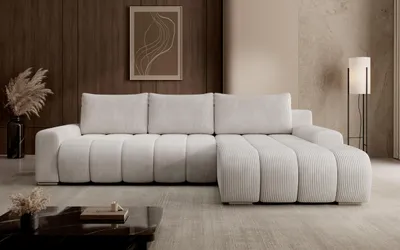 Produktbild von Moebelfest Porto Ecksofa L‑Form – Cordstoff Beige – Rechts