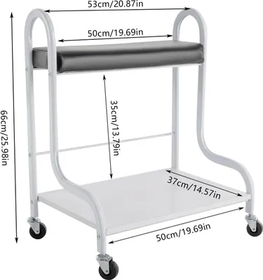 Produktbild von Salon Rollwagen - Trolley für Fußbad/Pediküre - Tragbar - Fußstütze für Maniküre/Pediküre - Mit Rollen - Schwarz