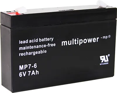 Produktbild von Multipower Blei-Akku MP7-6 Pb 6V / 7Ah Faston 4,8