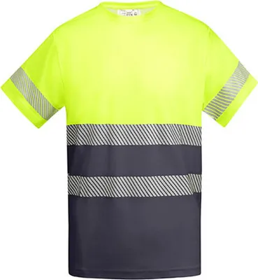 Zdjęcie produktu dla Roly Workwear HV9317 | Męska koszulka robocza Tauri - Kolor: Lead 23/Fluor Yellow 221 - Rozmiar: 4XL