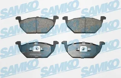 Produktbild von SAMKO 5SP730 Bremsbeläge Satz Vorne Bremsklötze für VW Golf IV Schrägheck (1J1) GOLF VI (5K1) POLO (9N) Polo Schrägheck (6R1, 6C1) GOLF PLUS