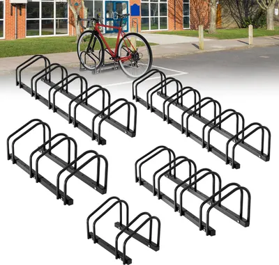 Obrázok produktu pre Aopunly Stojan na bicykle pre 5 bicyklov Stojan čierny Stojan na bicykle Systém parkovania bicyklov v rôznych veľkostiach