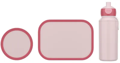 Produktbild von Mepal - Pausenset Campus - Set für Kinder mit Pop-up Trinkflasche, Lunch Box & Obstbox - Lunch-Set für die Schule oder unterwegs - Spülmaschinenfest - 400 + 750 + 300 ml - Cool pink