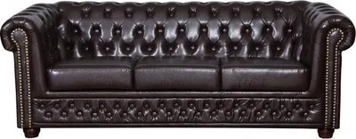 Obrázek produktu pro Čtyřmístná kožená pohovka Chesterfield, pohovka, čalouněná pohovka, pohovka pro tři osoby