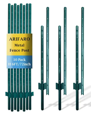Immagine prodotto di Solidchoice - Set di 10 recinzioni da giardino in acciaio, alte 185 cm, per un montaggio facile