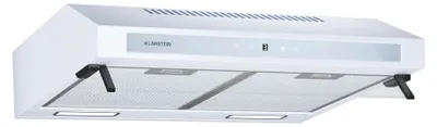 Image de Klarstein Purista Force Hotte aspirante, Hotte murale de cuisine 60 cm, 400 m³/h, Double moteur, CEE C, Panneau tactile LED, Éclairage LED, Filtre à charbon actif
