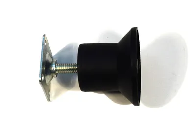 Produktbild von ihc Möbelfüße, Kunststoff, Schwarz, 65x50 mm, 4 Stück, zylindrisch mit quadratischer Platte, nicht verstellbar, 101420BKY