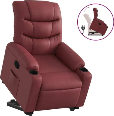 Produktbild von vidaXL Relaxsessel mit Aufstehhilfe Weinrot Kunstleder